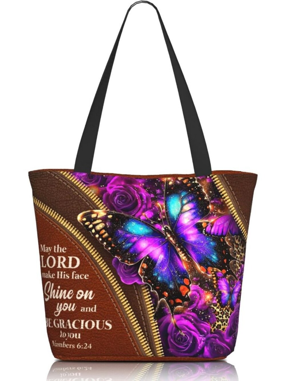 Inspirational Bible Tote Bag for Women | Church Shoulder Bag with Zipper